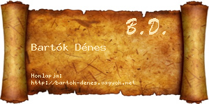 Bartók Dénes névjegykártya